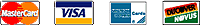 MasterCard, Visa, American Express, and Discover